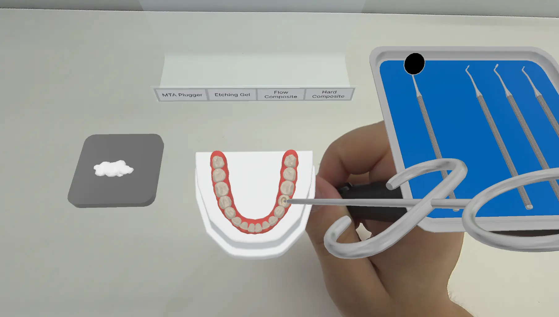 MTA placement exercise in DentiXR