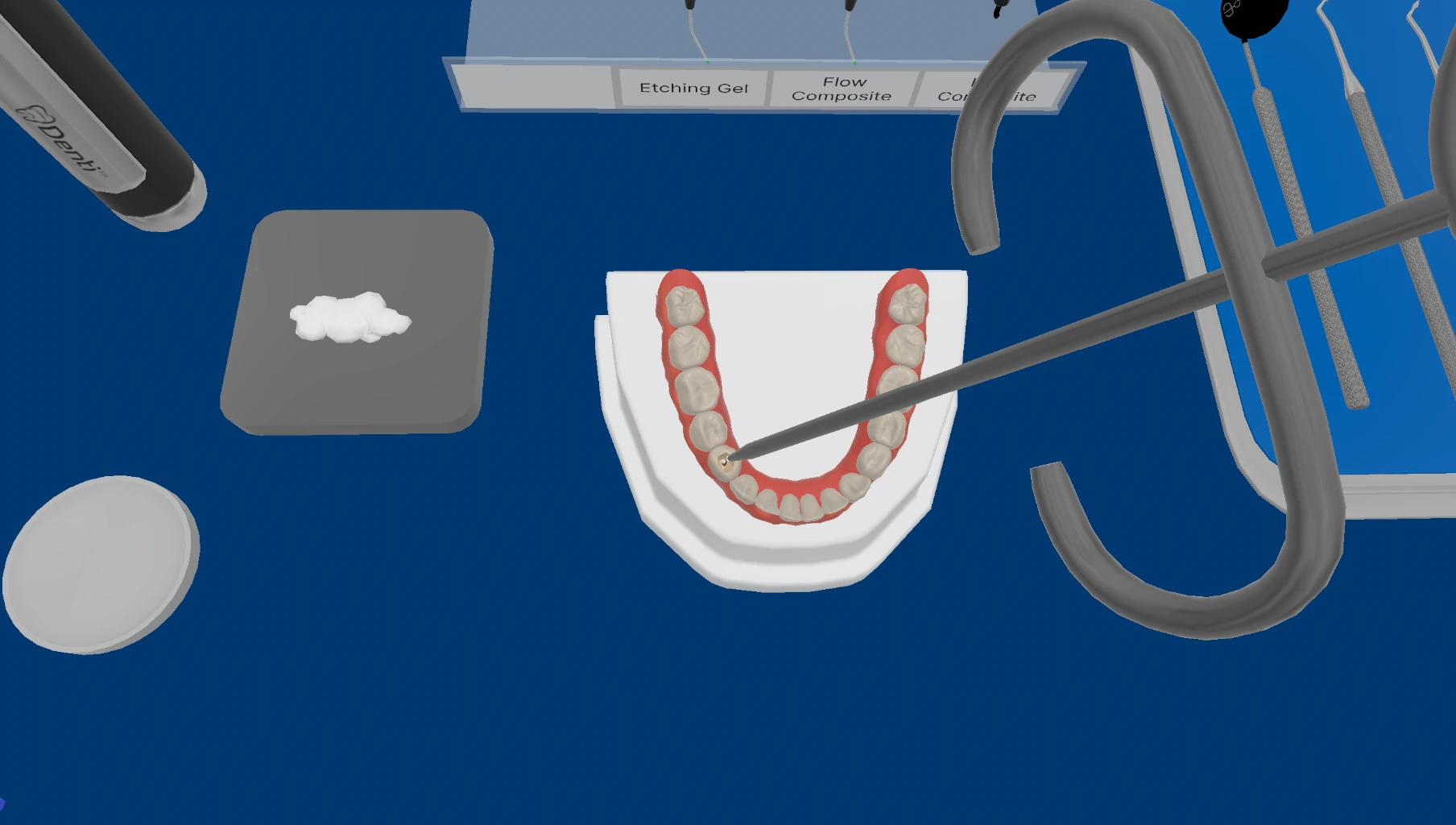 Dexterity training exercise in DentiXR