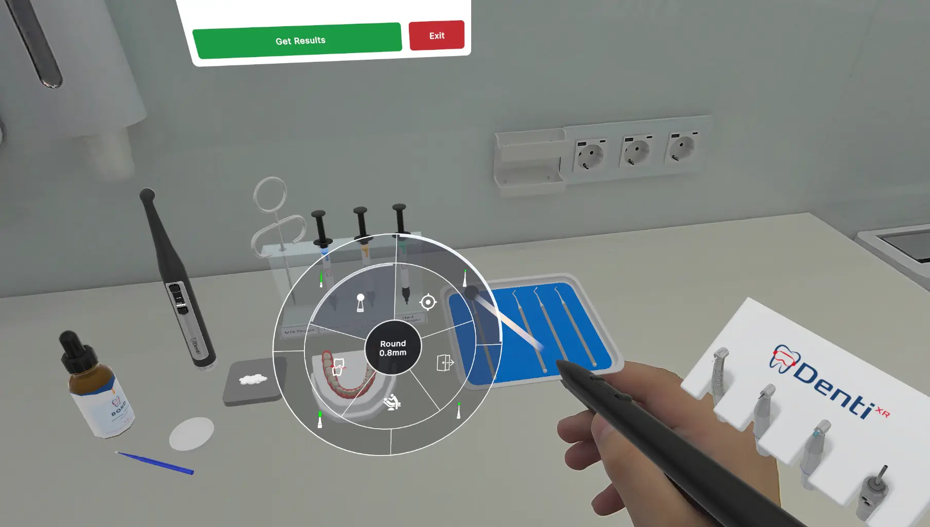 DentiXR radial menu